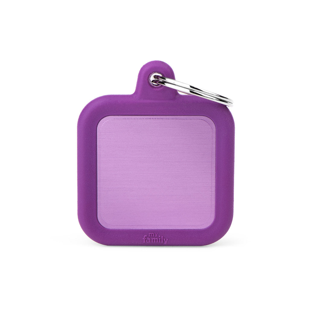 ID Tag Aluminium Square With Black Rubber collection