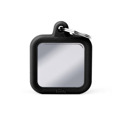 ID Tag Aluminium Square With Black Rubber collection