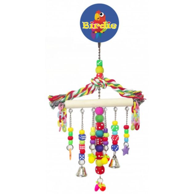 Large Hanger with Beads Dice Plastic Chain Bird Toy