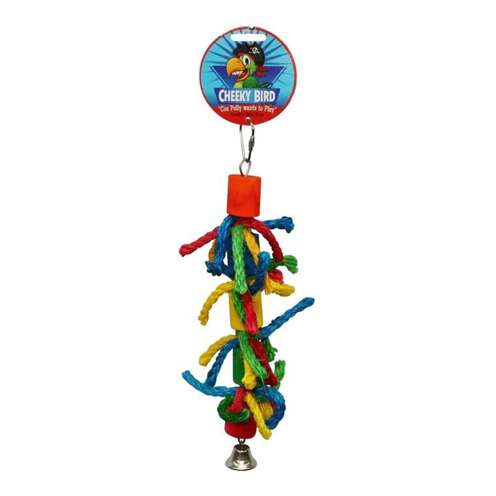 Cylinder & Rope Wooden Bird Toy w/ Bell