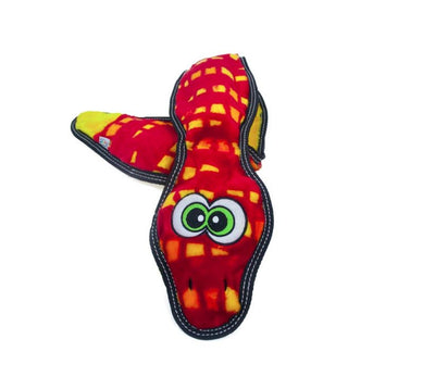 Tough Seamz Plush No Stuffing Snake 3-Squeaker Dog Toy